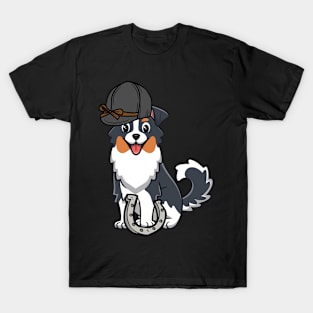 Funny collie dog is ready to ride a horse T-Shirt